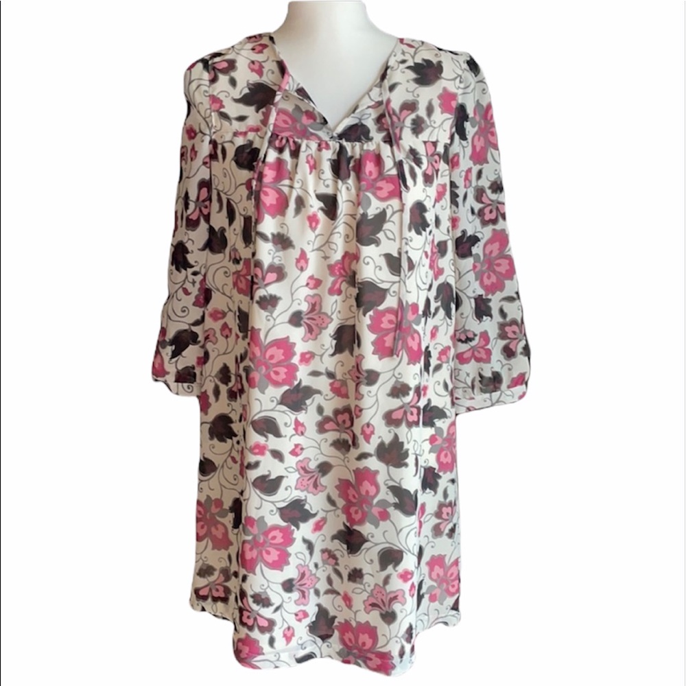Loft Peasant Flower Lined Dress XS